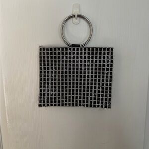 Black and Silver Checkered Handbag